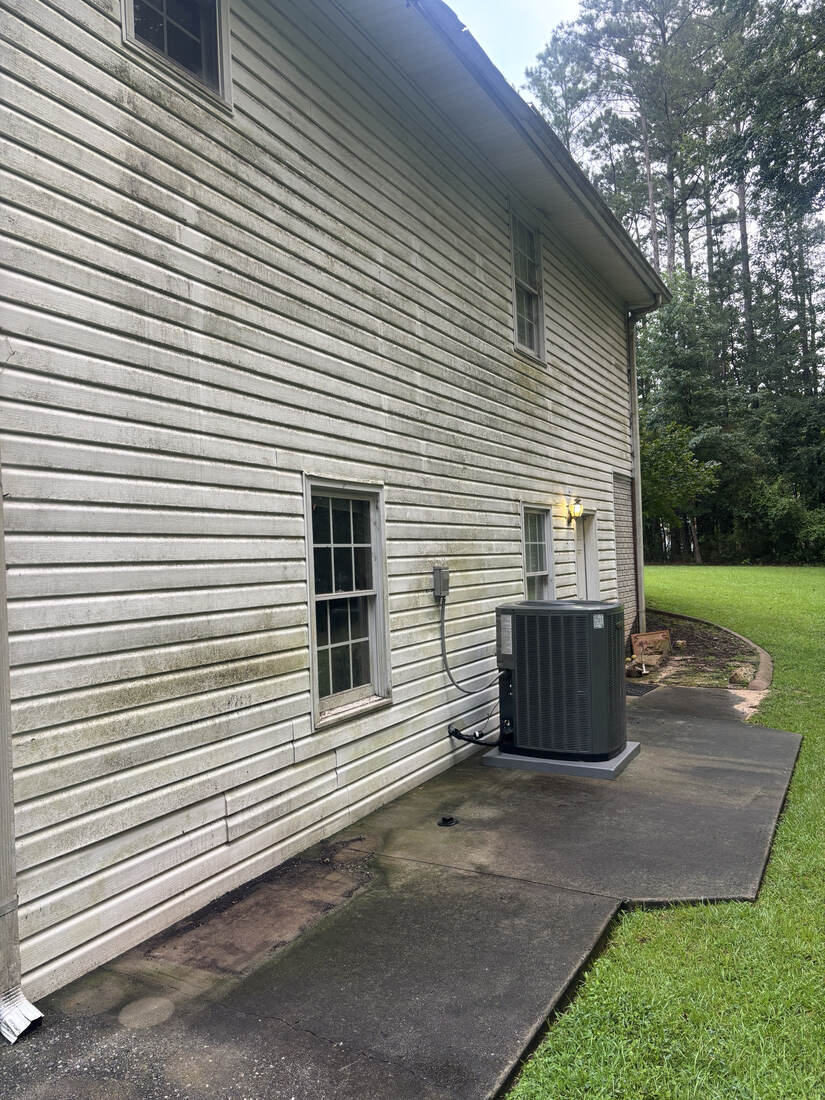 Siding before pressure washing
