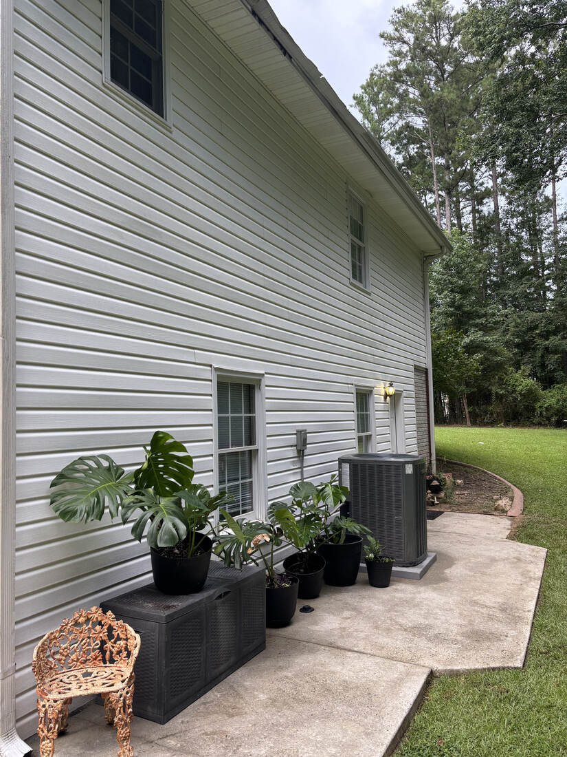 Siding after pressure washing